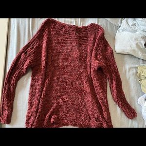 LF distressed red sweater